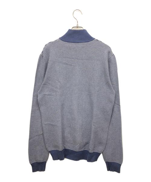 MORGANO（モルガーノ）MORGANO (モルガーノ) ジップニットジャケット ブルー サイズ:記載なしの古着・服飾アイテム