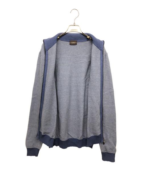 MORGANO（モルガーノ）MORGANO (モルガーノ) ジップニットジャケット ブルー サイズ:記載なしの古着・服飾アイテム