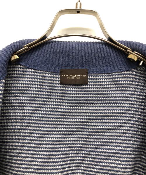 MORGANO（モルガーノ）MORGANO (モルガーノ) ジップニットジャケット ブルー サイズ:記載なしの古着・服飾アイテム