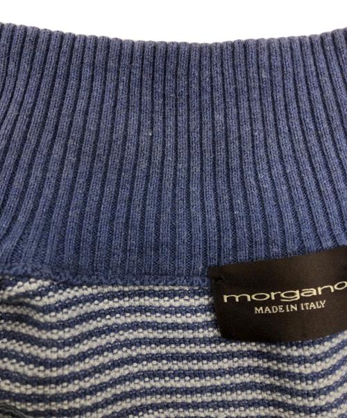 MORGANO（モルガーノ）MORGANO (モルガーノ) ジップニットジャケット ブルー サイズ:記載なしの古着・服飾アイテム