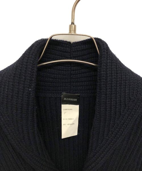 JIL SANDER（ジルサンダー）JIL SANDER (ジルサンダー) ショールカラーケーブルカーディガン ネイビー サイズ:表記無しの古着・服飾アイテム
