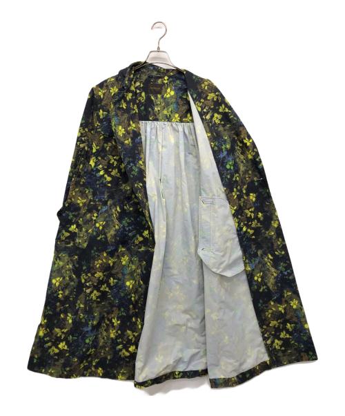 TOMORROW LAND collection（トゥモローランドコレクション）TOMORROW LAND collection (トゥモローランドコレクション) フラワーストーンプリント トレンチコート 黄緑×ネイビー サイズ:36の古着・服飾アイテム