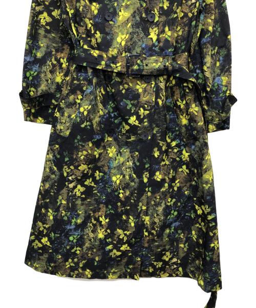 TOMORROW LAND collection（トゥモローランドコレクション）TOMORROW LAND collection (トゥモローランドコレクション) フラワーストーンプリント トレンチコート 黄緑×ネイビー サイズ:36の古着・服飾アイテム