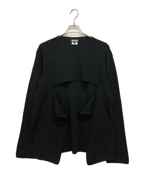 BLACK COMME des GARCONS（ブラックコムデギャルソン）BLACK COMME des GARCONS (ブラック コムデギャルソン) フロントオープンニット ブラック サイズ:Mの古着・服飾アイテム