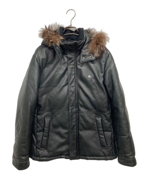 BURBERRY BLACK LABEL（バーバリーブラックレーベル）BURBERRY BLACK LABEL (バーバリーブラックレーベル) フォックスファーラムレザーダウンジャケット ブラック サイズ:Lの古着・服飾アイテム