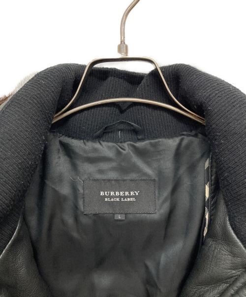 BURBERRY BLACK LABEL（バーバリーブラックレーベル）BURBERRY BLACK LABEL (バーバリーブラックレーベル) フォックスファーラムレザーダウンジャケット ブラック サイズ:Lの古着・服飾アイテム