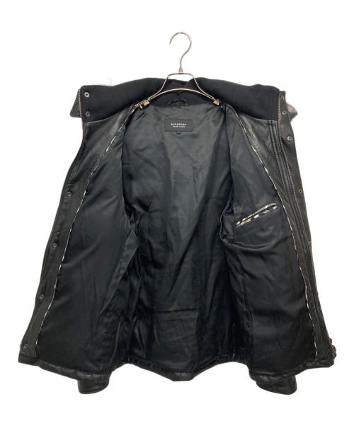 BURBERRY BLACK LABEL（バーバリーブラックレーベル）BURBERRY BLACK LABEL (バーバリーブラックレーベル) フォックスファーラムレザーダウンジャケット ブラック サイズ:Lの古着・服飾アイテム
