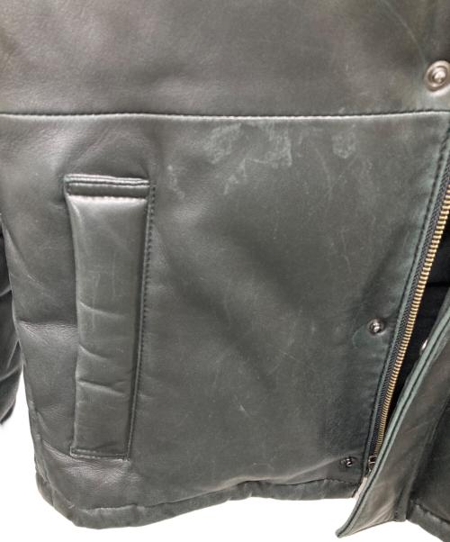 BURBERRY BLACK LABEL（バーバリーブラックレーベル）BURBERRY BLACK LABEL (バーバリーブラックレーベル) フォックスファーラムレザーダウンジャケット ブラック サイズ:Lの古着・服飾アイテム