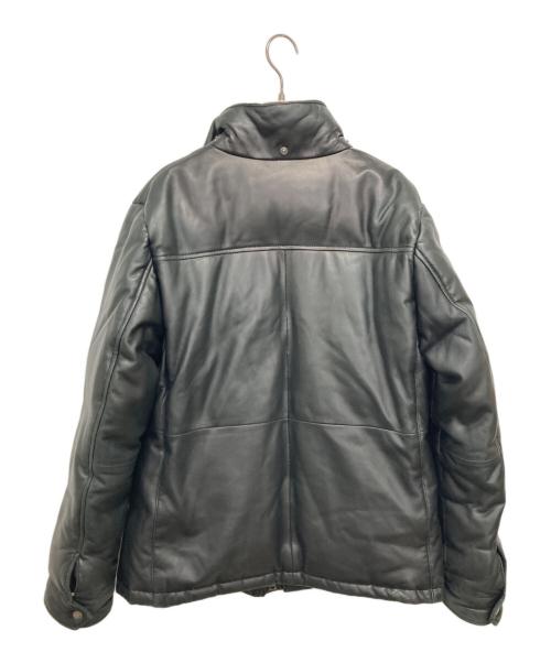 BURBERRY BLACK LABEL（バーバリーブラックレーベル）BURBERRY BLACK LABEL (バーバリーブラックレーベル) フォックスファーラムレザーダウンジャケット ブラック サイズ:Lの古着・服飾アイテム