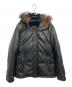 BURBERRY BLACK LABEL（バーバリーブラックレーベル）の古着「フォックスファーラムレザーダウンジャケット」｜ブラック