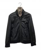 BURBERRY BLACK LABELバーバリーブラックレーベル）の古着「ラムレザージャケット」｜ブラック