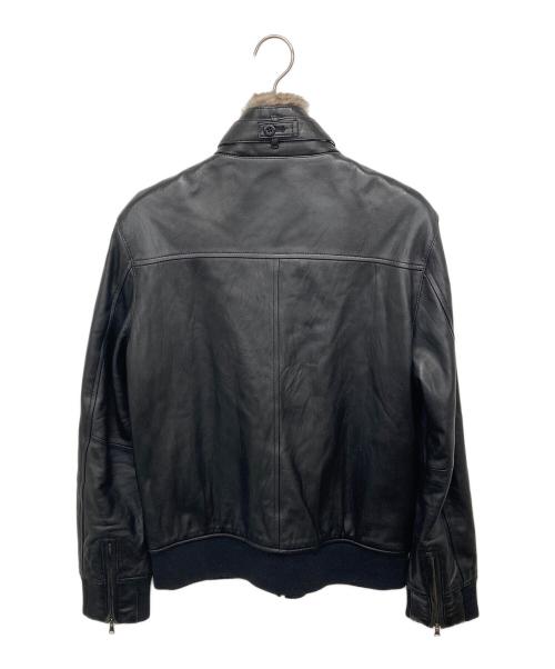 BURBERRY BLACK LABEL（バーバリーブラックレーベル）BURBERRY BLACK LABEL (バーバリーブラックレーベル) ラムレザージャケット ブラック サイズ:Lの古着・服飾アイテム