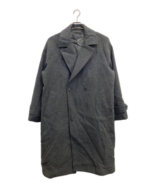 nano・universe（ナノ・ユニバース）nano・universe (ナノ・ユニバース) ウールカシミヤ二重織りメルトンダブルブレスコート グレー サイズ:Lの古着・服飾アイテム