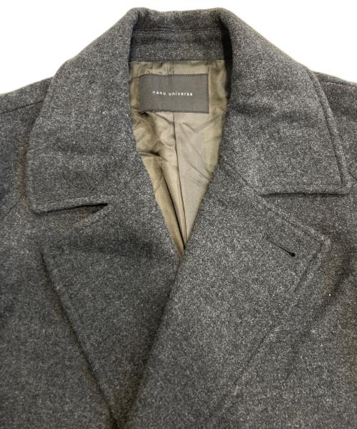nano・universe（ナノ・ユニバース）nano・universe (ナノ・ユニバース) ウールカシミヤ二重織りメルトンダブルブレスコート グレー サイズ:Lの古着・服飾アイテム