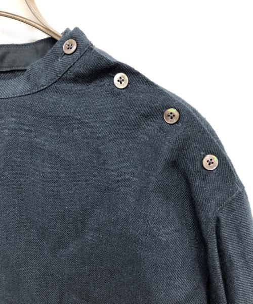 Conges payes ADIEU TRISTESSE（コンジェ ペイエ アデュートリステス）Conges payes ADIEU TRISTESSE (コンジェ ペイエ アデュートリステス) パネルストライプブラウス ネイビー サイズ:記載無しの古着・服飾アイテム