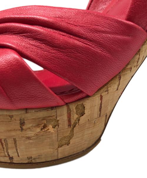 LOUIS VUITTON（ルイ ヴィトン）LOUIS VUITTON (ルイ ヴィトン) カーフリボンサンダル レッド サイズ:34の古着・服飾アイテム