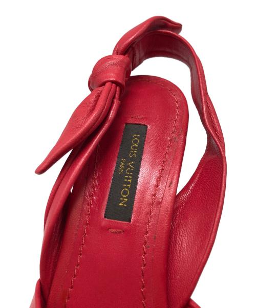 LOUIS VUITTON（ルイ ヴィトン）LOUIS VUITTON (ルイ ヴィトン) カーフリボンサンダル レッド サイズ:34の古着・服飾アイテム