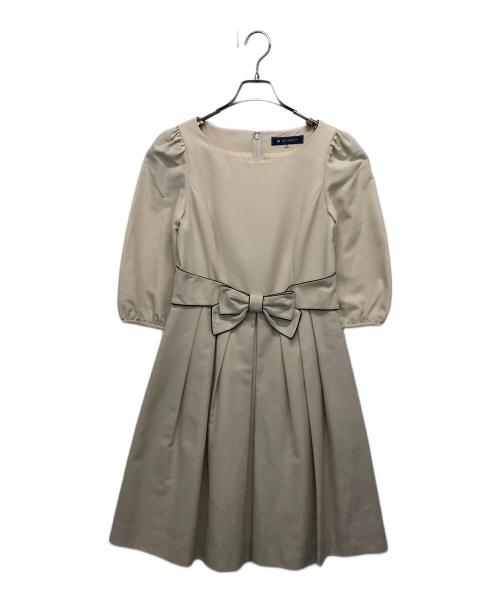 M'S GRACY（エムズグレイシー）M'S GRACY (エムズグレイシー) リボンワンピース ベージュ サイズ:38の古着・服飾アイテム