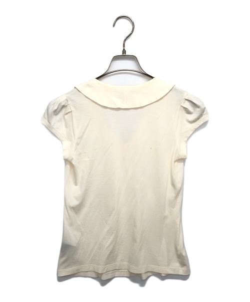 Salvatore Ferragamo（サルヴァトーレ フェラガモ）Salvatore Ferragamo (サルヴァトーレ フェラガモ) ヴァラリボンノースリーブカットソー ベージュ サイズ:38の古着・服飾アイテム