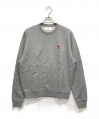 AMI Alexandre Mattiussiアミアレクサンドルマテュッシ）の古着「シグネチャーハートロゴ刺繍パッチスウェット」｜グレー