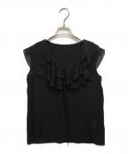 anuansアニュアンス）の古着「レイヤードフリルブラウス」｜ブラック