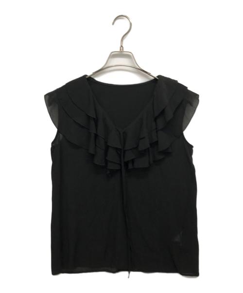 anuans（アニュアンス）anuans (アニュアンス) レイヤードフリルブラウス ブラック サイズ:FREEの古着・服飾アイテム