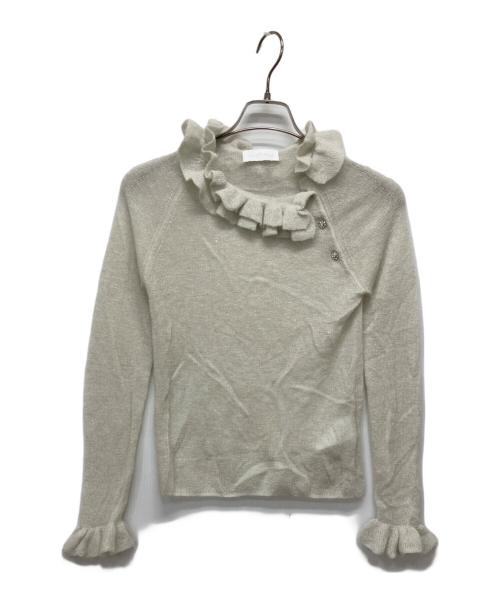 rosy monster（ロージーモンスター）rosy monster (ロージーモンスター) twinkle mohair frill knit ホワイト サイズ:FREEの古着・服飾アイテム