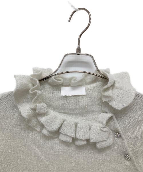 rosy monster（ロージーモンスター）rosy monster (ロージーモンスター) twinkle mohair frill knit ホワイト サイズ:FREEの古着・服飾アイテム