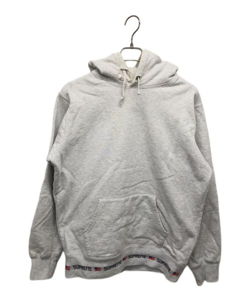 SUPREME（シュプリーム）SUPREME (シュプリーム) Logo Rib Hooded Sweatshirt グレー サイズ:Lの古着・服飾アイテム