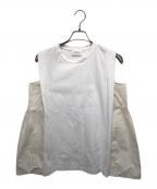 ADAWASアダワス）の古着「SIDE PIN TUCK SLEEVELESS TEE」｜ホワイト