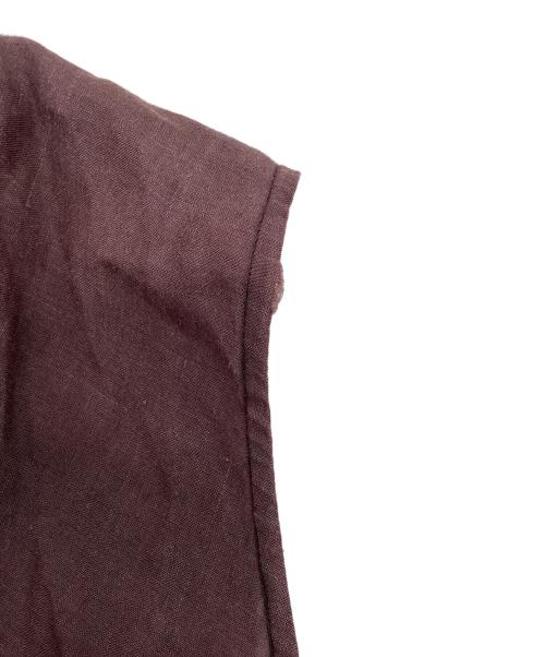 MOYURU（モユル）MOYURU (モユル) リネンベスト ブラウン サイズ:Lの古着・服飾アイテム