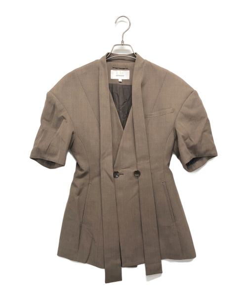 AKIRA NAKA（アキラナカ）AKIRA NAKA (アキラナカ) Edith tie collar Jacket ブラウン サイズ:1の古着・服飾アイテム