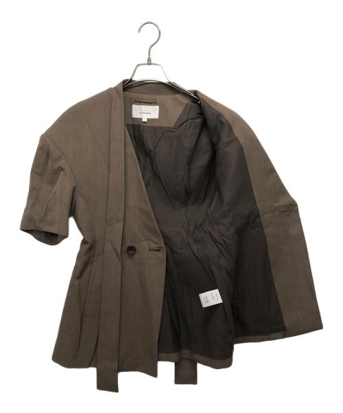 AKIRA NAKA（アキラナカ）AKIRA NAKA (アキラナカ) Edith tie collar Jacket ブラウン サイズ:1の古着・服飾アイテム
