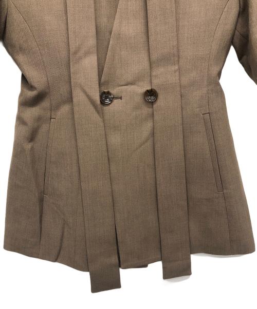 AKIRA NAKA（アキラナカ）AKIRA NAKA (アキラナカ) Edith tie collar Jacket ブラウン サイズ:1の古着・服飾アイテム