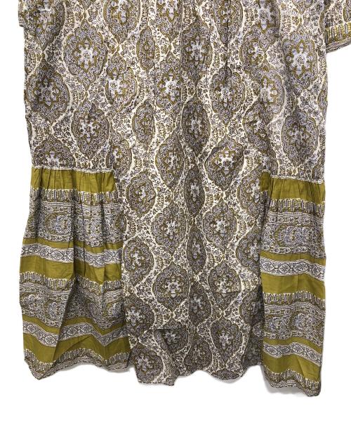 ne quittez pas（ヌキテパ）ne quittez pas (ヌキテパ) アラベスクプリントワンピース イエロー サイズ:Mの古着・服飾アイテム