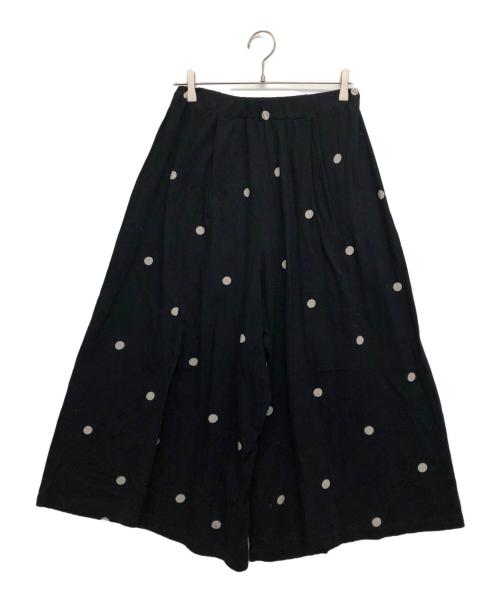 mizuiro-ind（ミズイロインド）mizuiro-ind (ミズイロインド) ドットワイドパンツ ブラック サイズ:2の古着・服飾アイテム