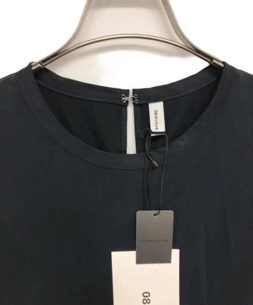 08sircus（ゼロエイトサーカス）08sircus (ゼロエイトサーカス) Suede cupra asymmetry drape dress ネイビー 未使用品の古着・服飾アイテム