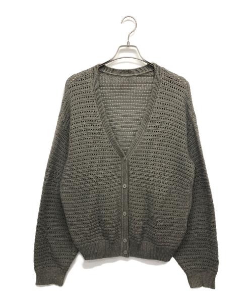 C.T.plage（シーティープラージュ）C.T.plage (シーティープラージュ) Cotton linen pattern cardigan カーキ サイズ:40の古着・服飾アイテム