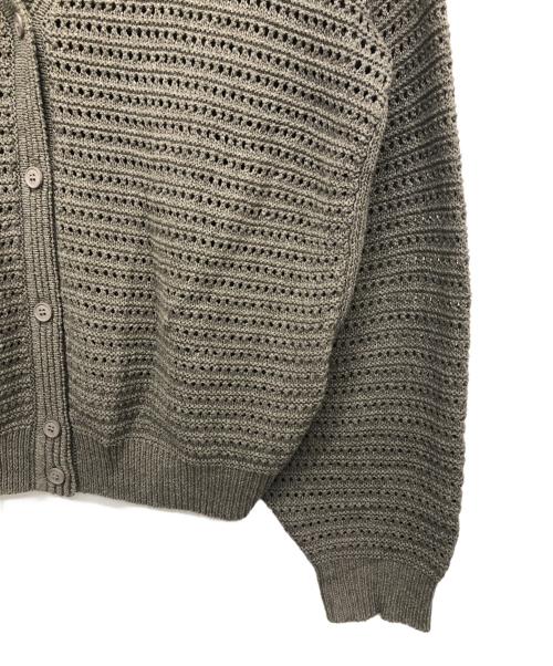 C.T.plage（シーティープラージュ）C.T.plage (シーティープラージュ) Cotton linen pattern cardigan カーキ サイズ:40の古着・服飾アイテム