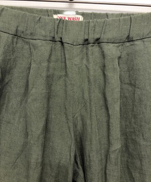 one wash（ワンウォッシュ）one wash (ワンウォッシュ) リネンパンツ カーキ サイズ:Sの古着・服飾アイテム
