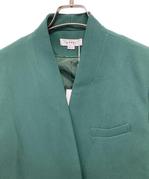 Ameri（アメリ）Ameri (アメリ) ESSENTIAL CURVE COLLAR JACKET グリーン サイズ:XSの古着・服飾アイテム