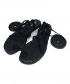 Manolo Blahnikマノロブラニク）の古着「レースアップサンダル」｜ブラック