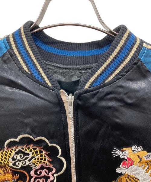 花旅楽団（ハナタビガクダン）花旅楽団 (ハナタビガクダン) リバーシブルスカジャン ブルー サイズ:Lの古着・服飾アイテム