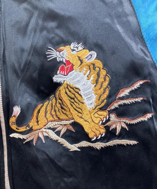 花旅楽団（ハナタビガクダン）花旅楽団 (ハナタビガクダン) リバーシブルスカジャン ブルー サイズ:Lの古着・服飾アイテム