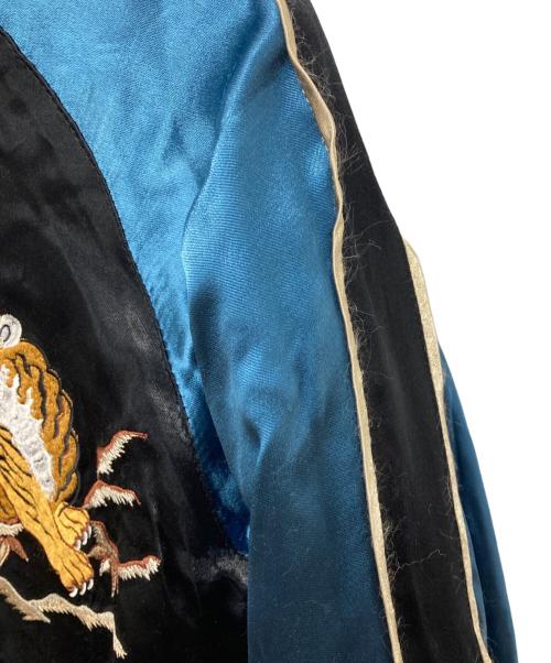 花旅楽団（ハナタビガクダン）花旅楽団 (ハナタビガクダン) リバーシブルスカジャン ブルー サイズ:Lの古着・服飾アイテム