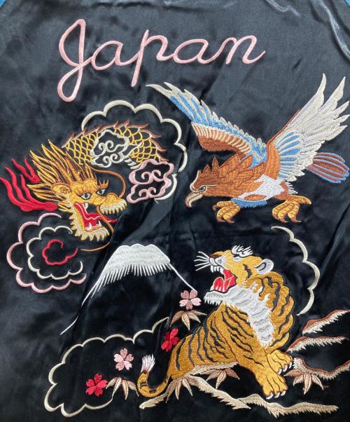 花旅楽団（ハナタビガクダン）花旅楽団 (ハナタビガクダン) リバーシブルスカジャン ブルー サイズ:Lの古着・服飾アイテム