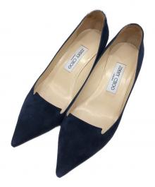 JIMMY CHOO（ジミーチュウ）の古着「スウェードパンプス」｜ネイビー