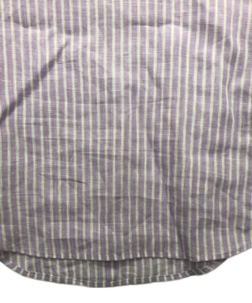 UNTITLED（アンタイトル）UNTITLED (アンタイトル) リネンストライプブラウス パープル サイズ:4の古着・服飾アイテム