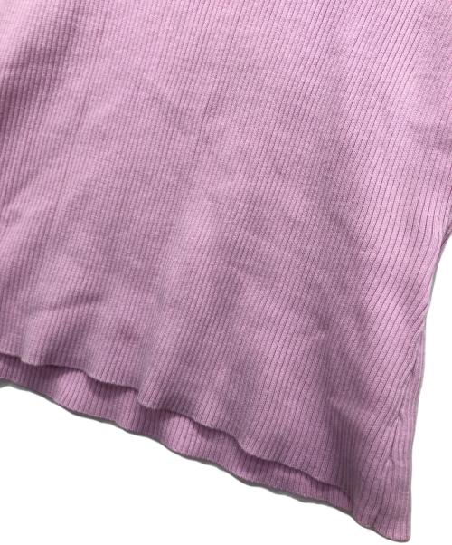 courreges（クレージュ）courreges (クレージュ) ロゴ刺繍半袖ニット ピンク サイズ:38の古着・服飾アイテム