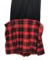 中古・古着 JUNYA WATANABE COMME des GARCONS ((ジュンヤワタナベ コムデギャルソン) ウールポリエステル異素材切替ドッキングプリーツワンピース ブラック×レッド サイズ:S：23000円